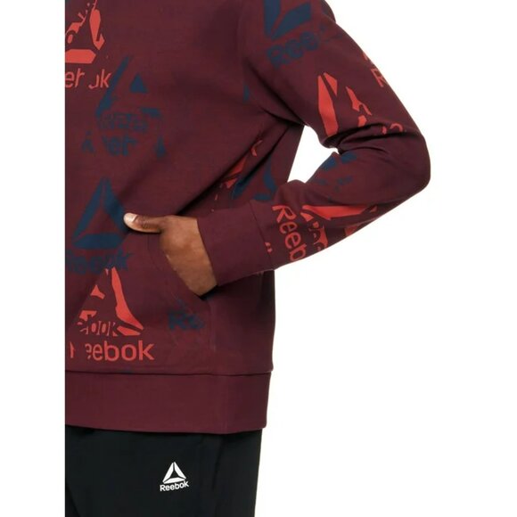 Reebok Men’s Unwind AOP Hoodie – Port Royale Logo Print Sweatshirt, Size 3XL - Picture 3 of 3